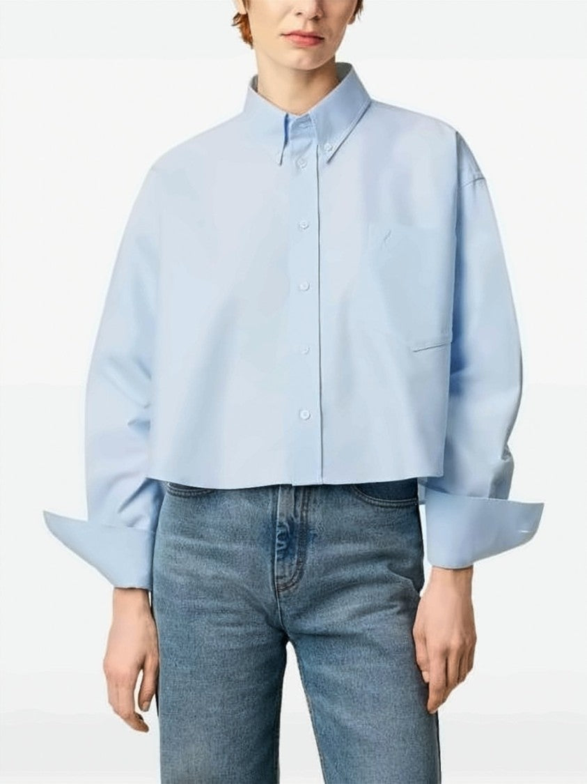Ami Paris Cropped Oversized Shirt