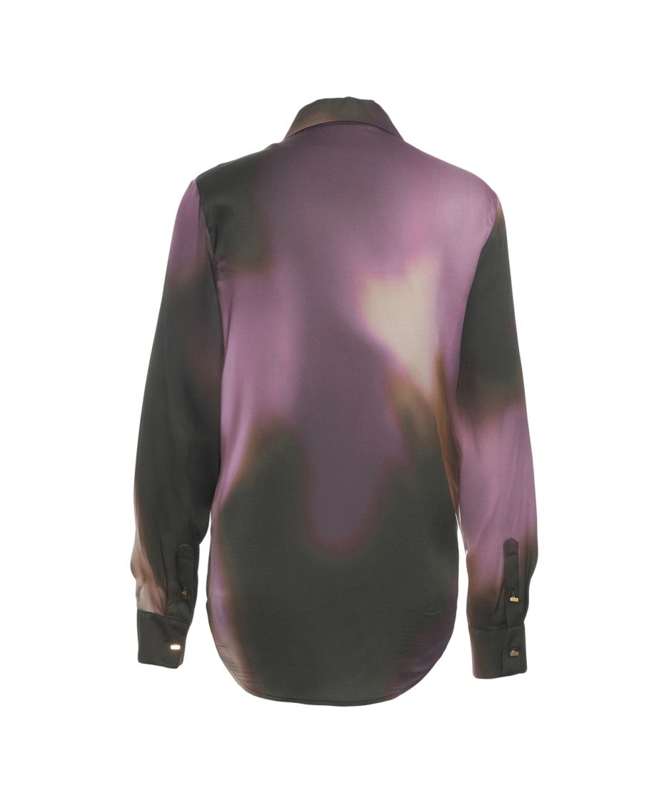 Guess By Marciano Monogram Pattern Blouse With Classic Collar And Buttoned Cuffs