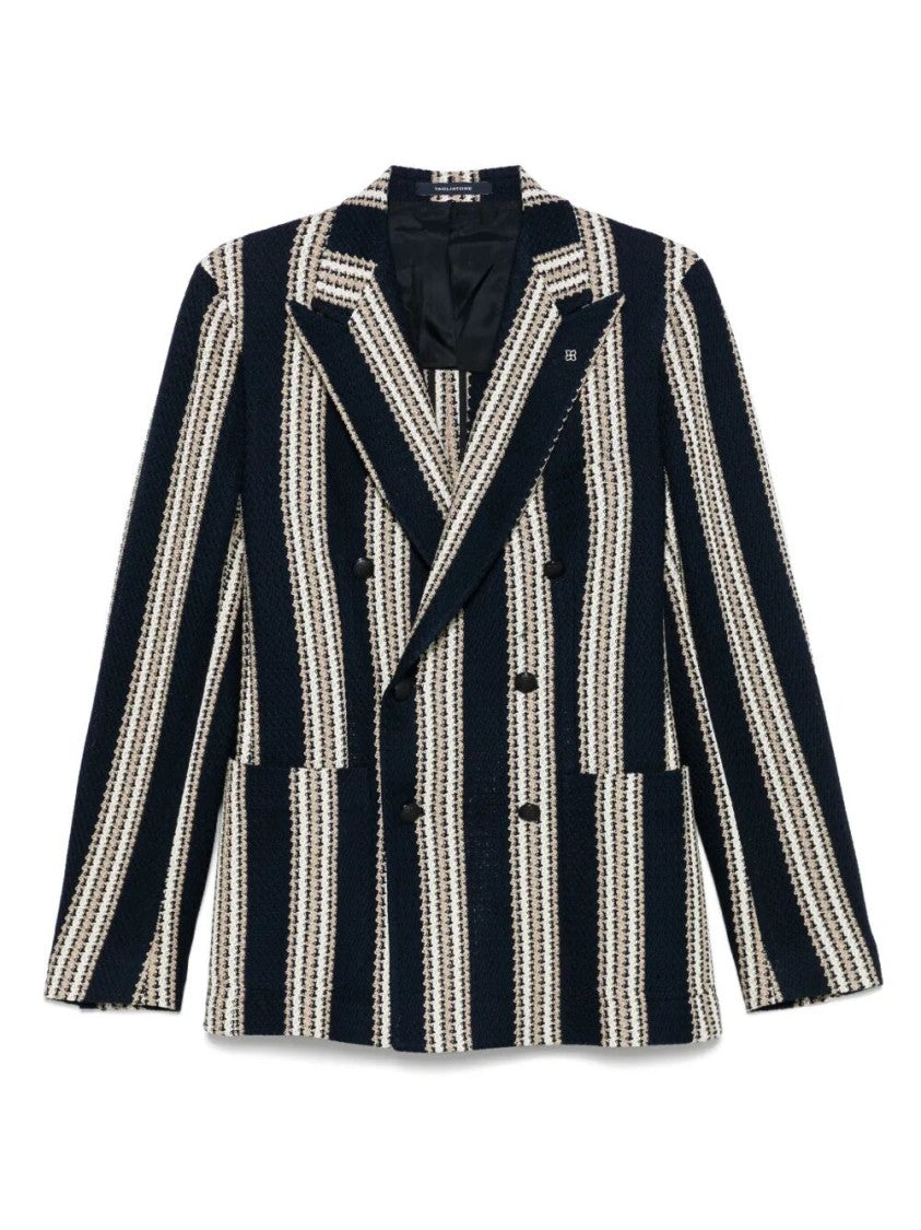 Tagliatore Double-Breasted Striped Jacket With Tailored Fit