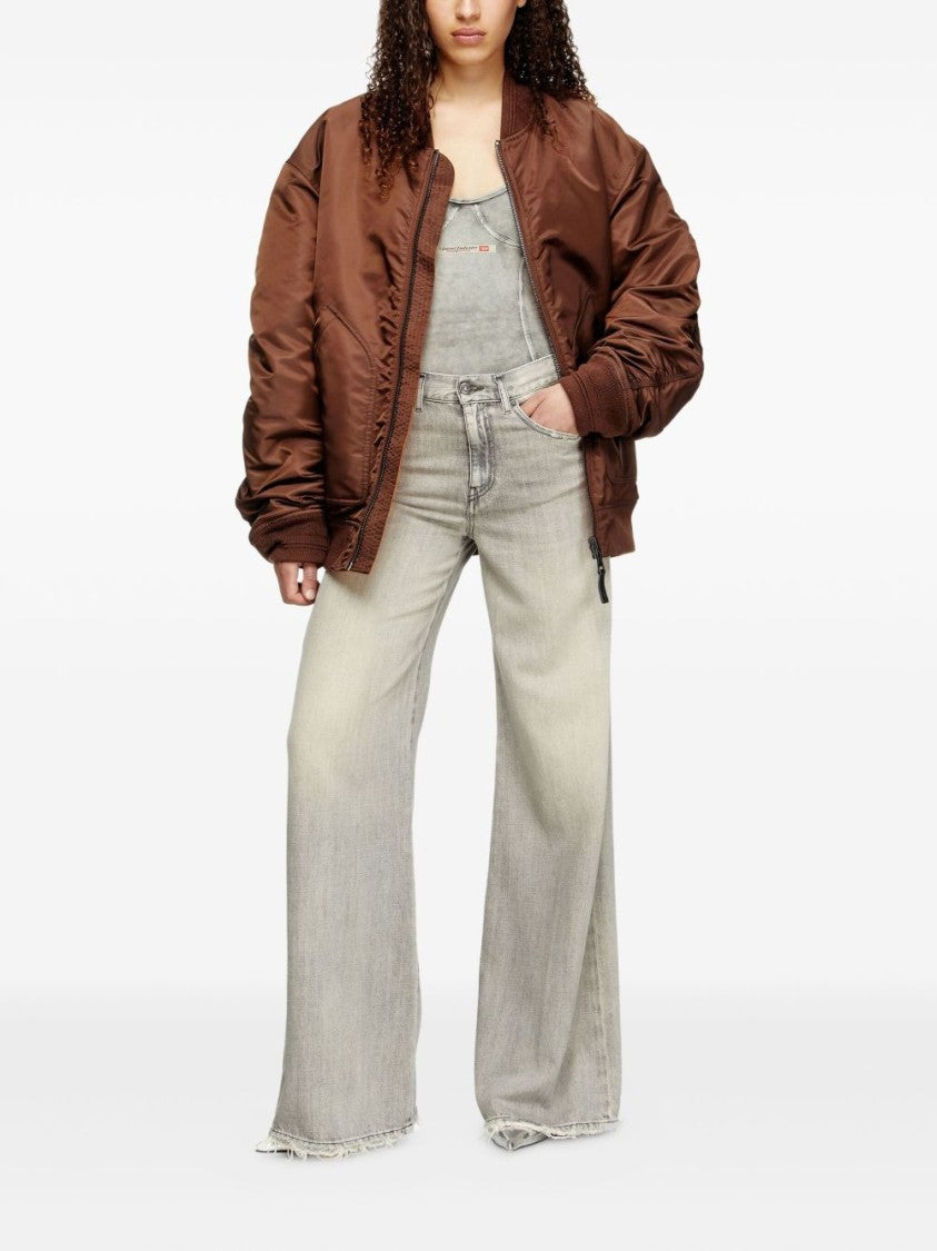 Diesel High-Waisted Wide-Leg Jeans With Faded Finish