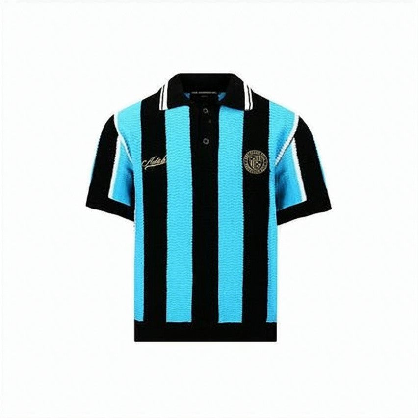 Andersson Bell Short-Sleeve Polo Shirt With Vertical Stripes