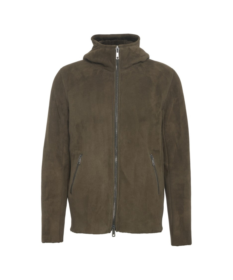 Giorgio Brato Suede Jacket With Integrated Hood And Zipped Pockets