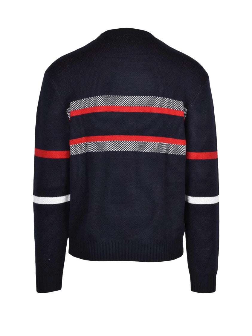 Armani Exchange Multicolor Bold Stripe Cotton-Blend Crewneck Sweater