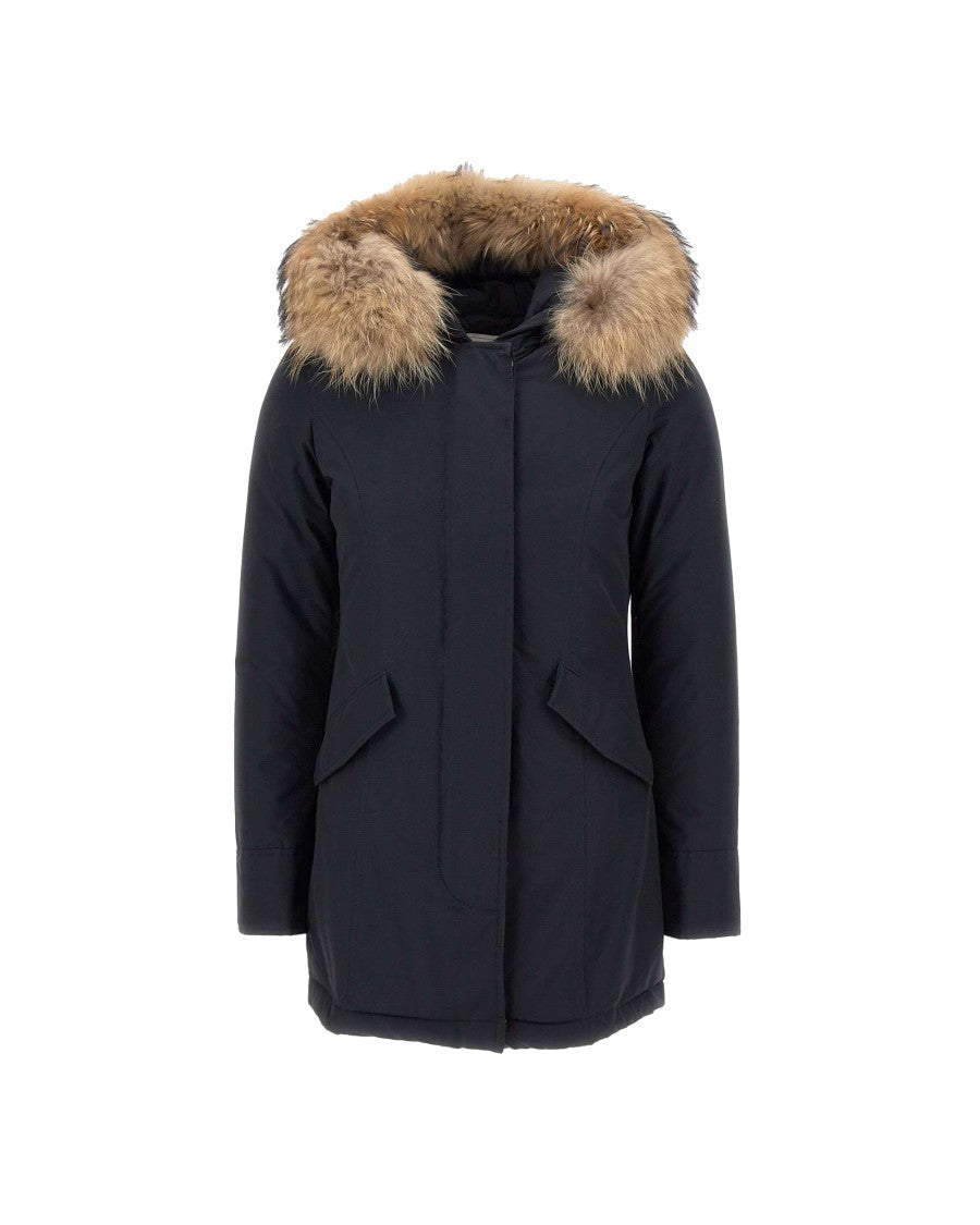 Woolrich Arctic Parka With Removable Fur In Blue