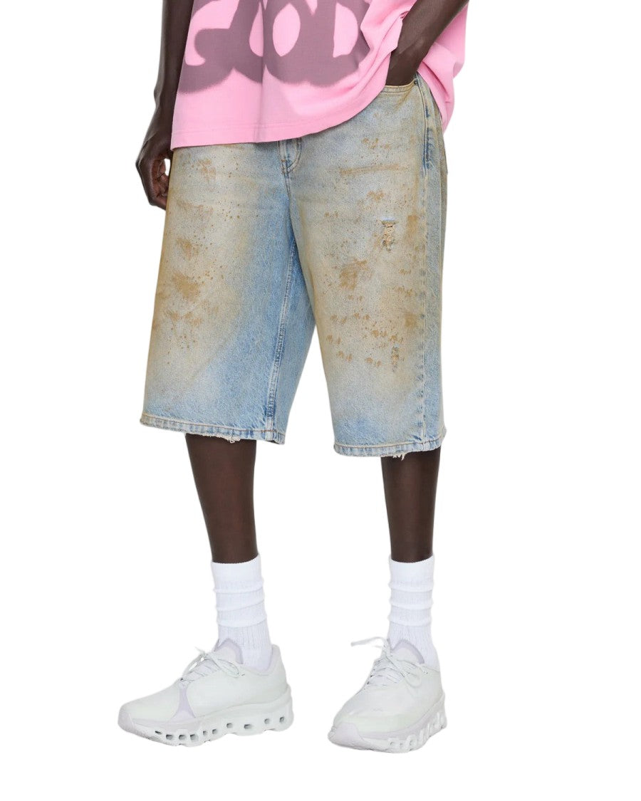 Flaneur Relaxed Fit Denim Shorts With Distressed Details
