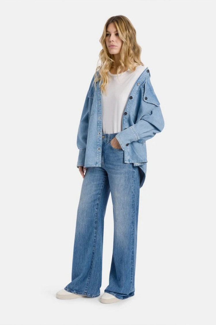 Dondup Blue Wide-Leg Denim Jeans