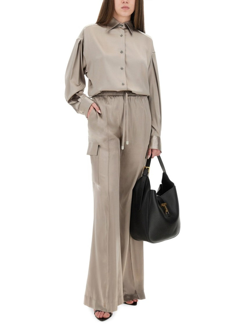 Tom Ford Silk Shirt And Wide-Leg Pants Ensemble