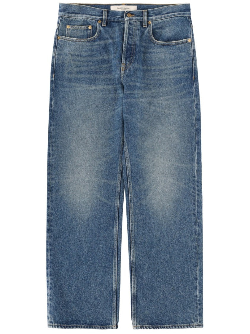 Golden Goose Mid-Blue Faded Straight-Leg Jeans