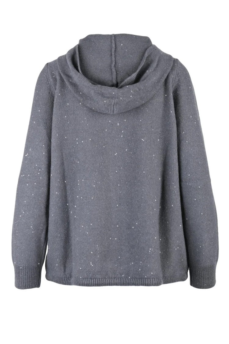 Panicale Sequin Zip Cardigan - Grey