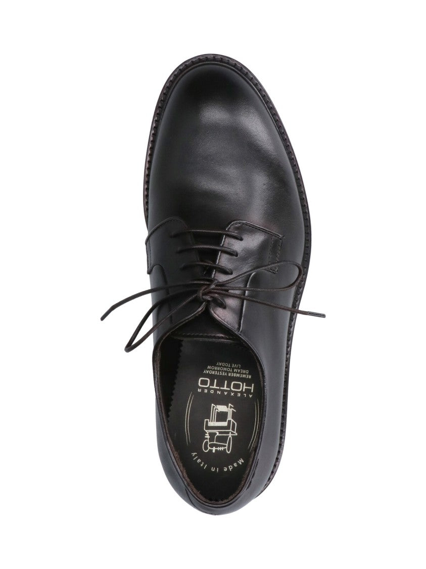Alexander Hotto Rounded Toe Lace-Up Leather Brogues
