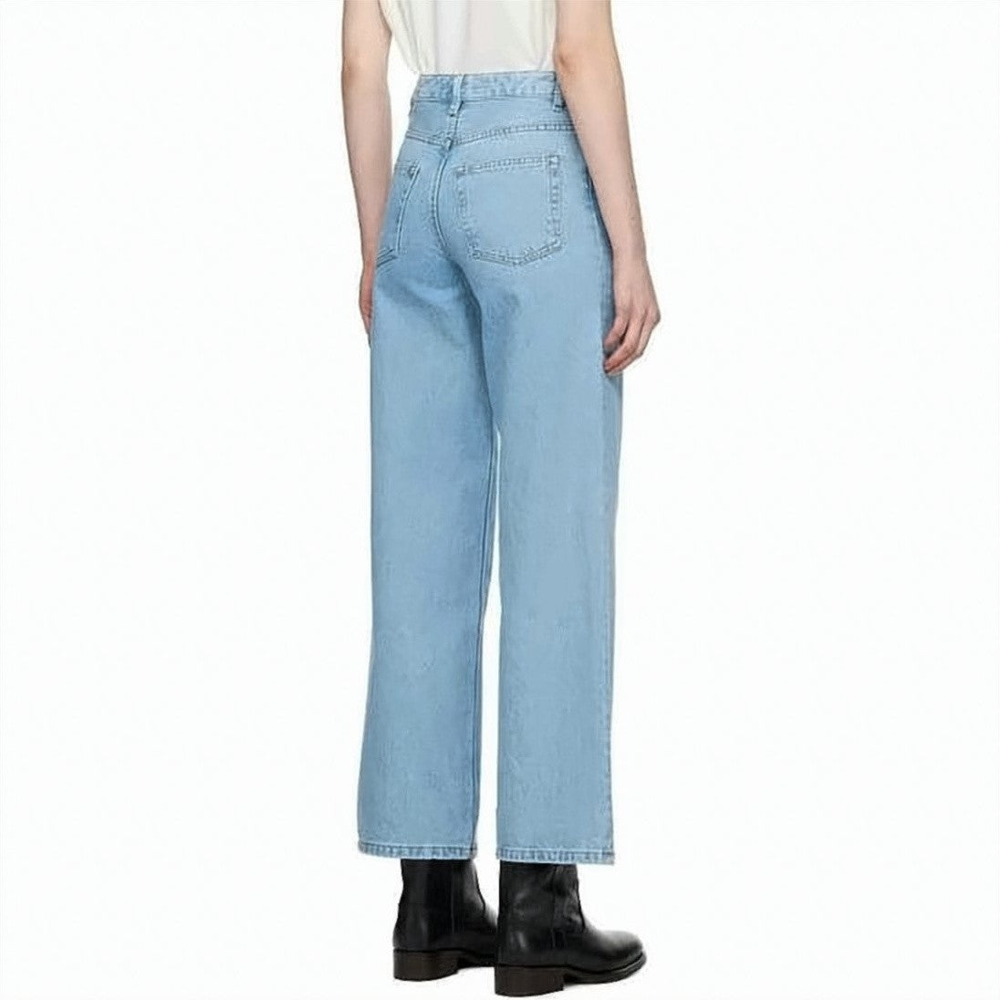 A.P.C. High-Waisted Wide-Leg Denim Pants With Classic Five-Pocket Design