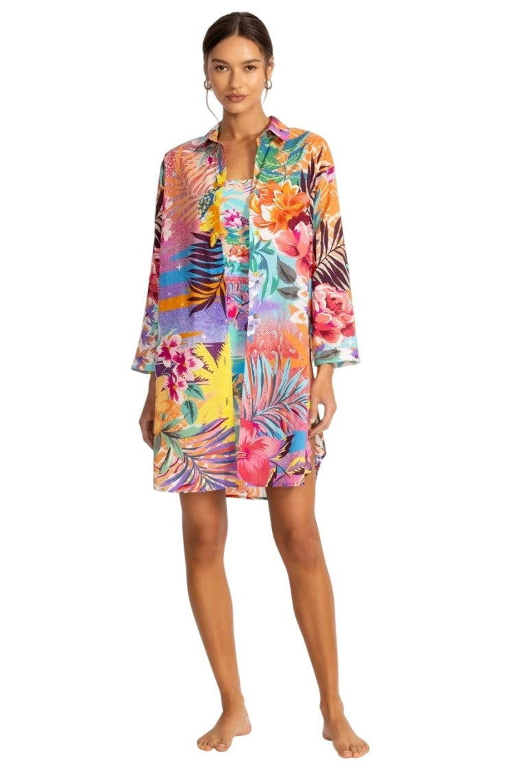 Johnny Was Zeru Button Down Shirt Dress - Csw6525-A