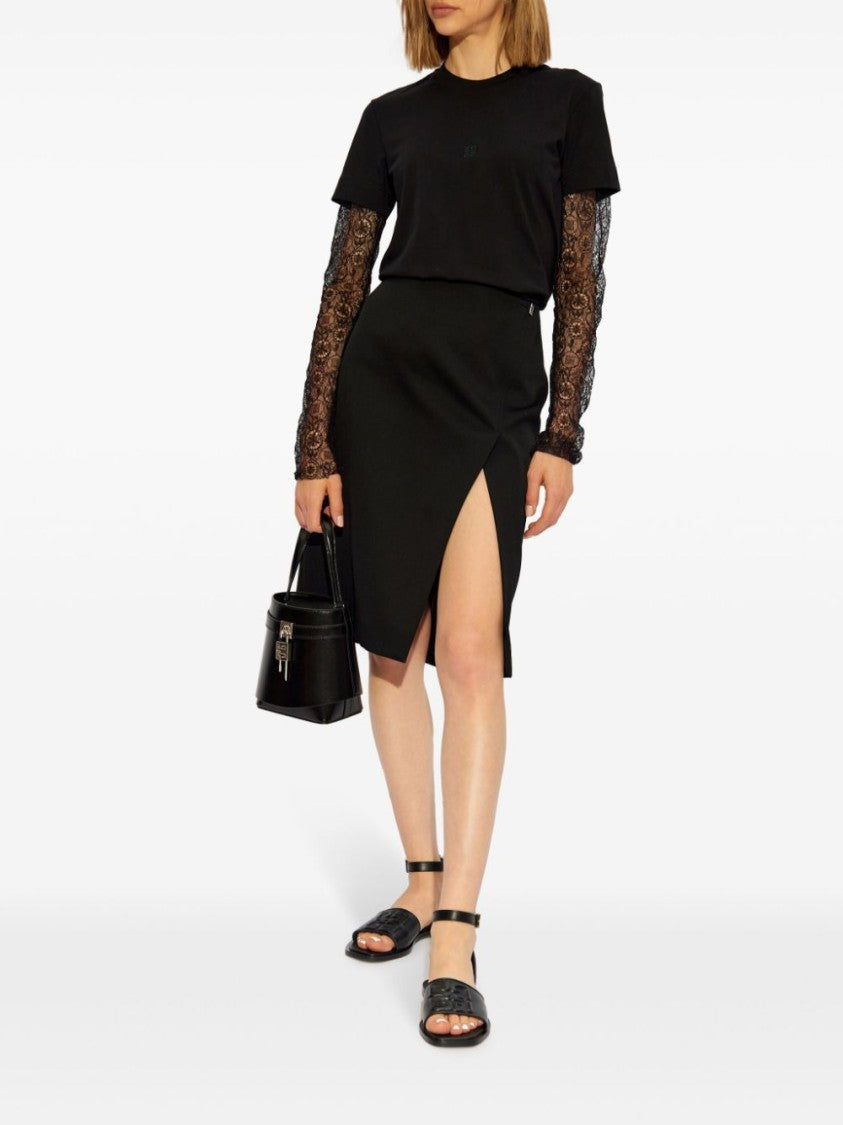 Givenchy Knee-Length Virgin Wool Wrap Skirt