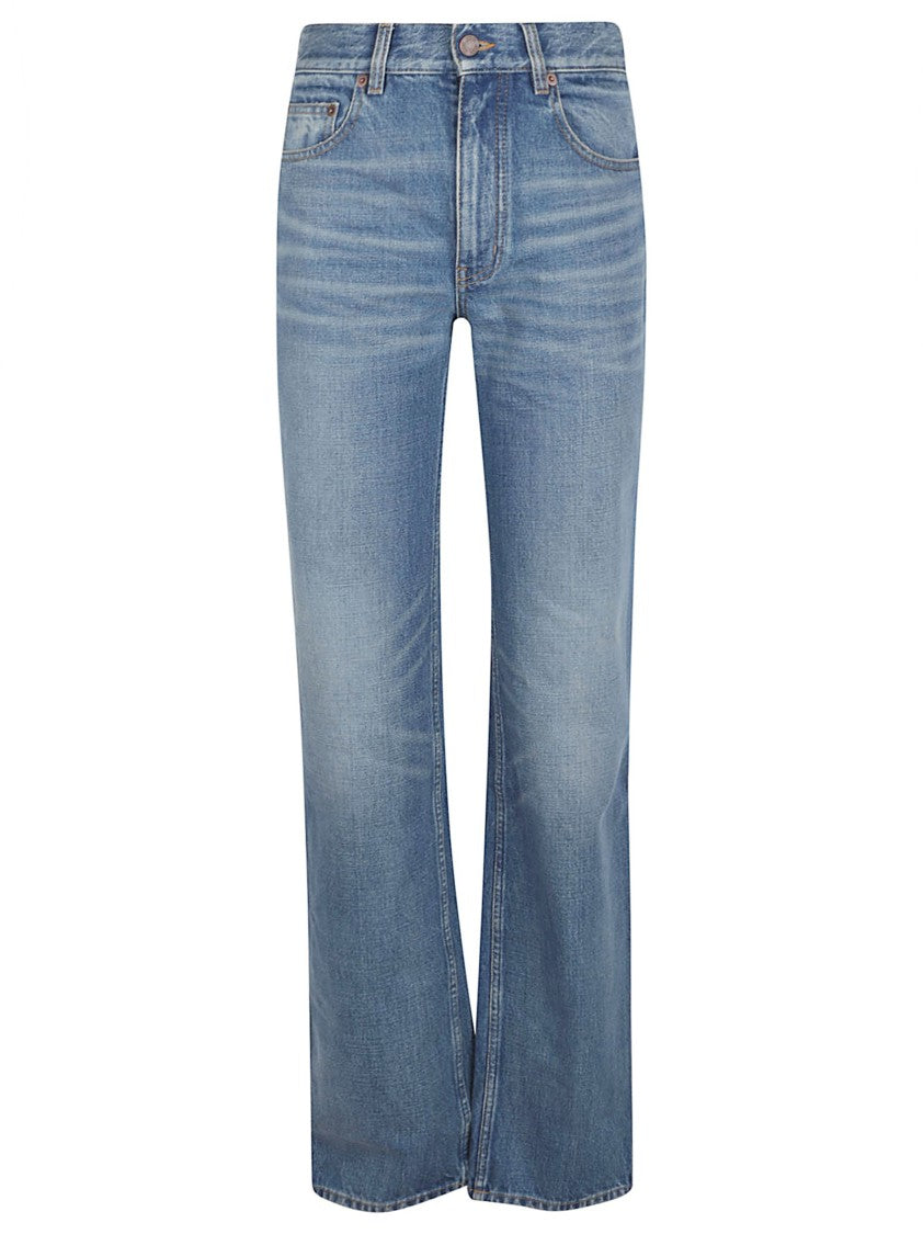 Chloé Medium-Wash Cotton Denim Straight-Leg Jeans