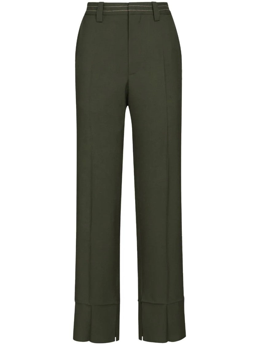 Marni Dark Green Virgin Wool Pants