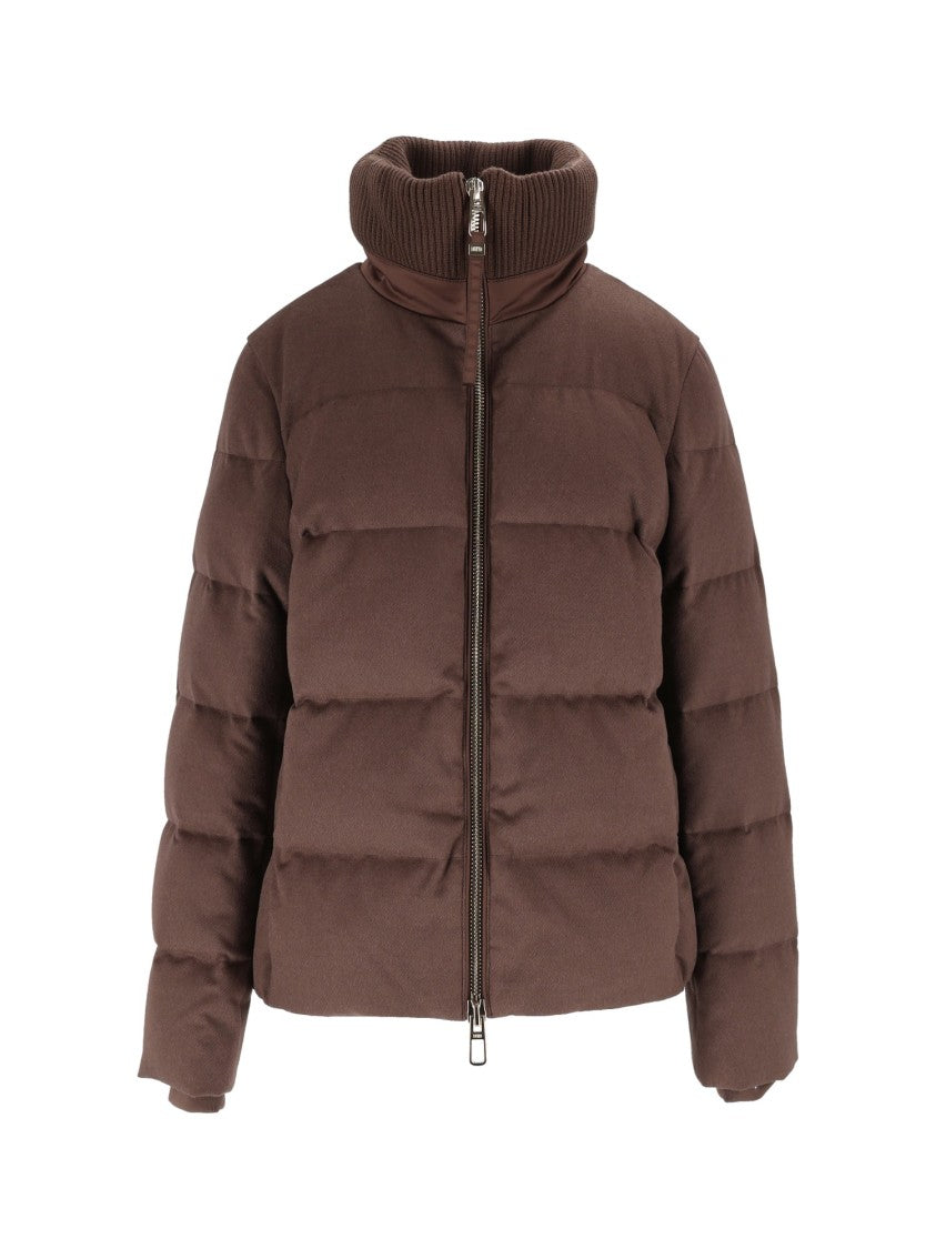 Duno Padded High Ribbed Collar Drawstring Down Jacket
