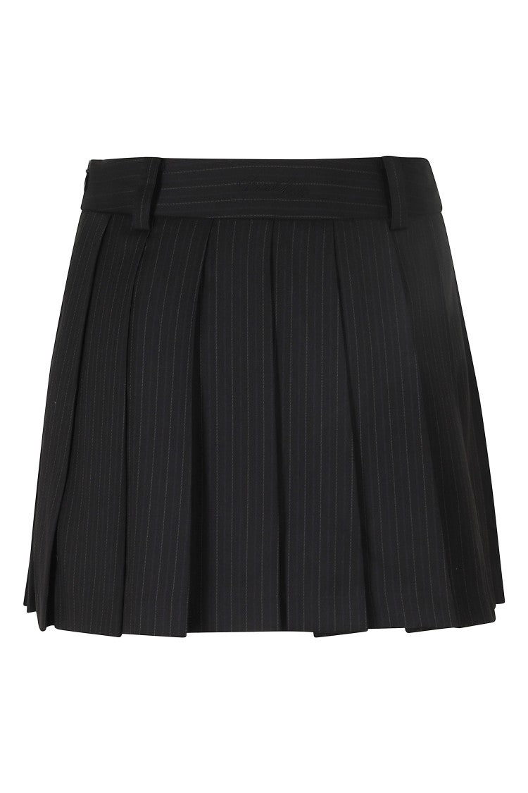 Dunst Mini Skirt With Classic Pleated Stripes And Embroidered Detailing