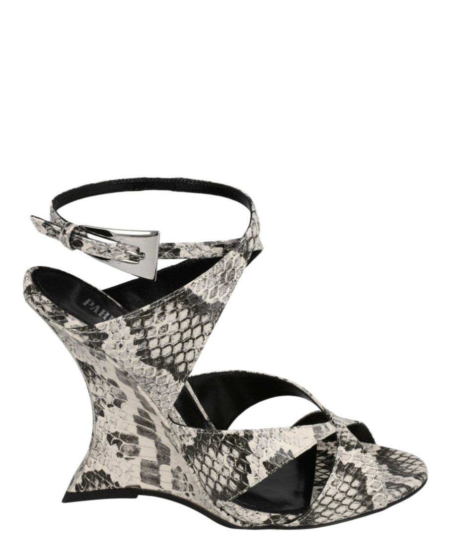 Paris Texas Python Print Laila Wedge Sandals