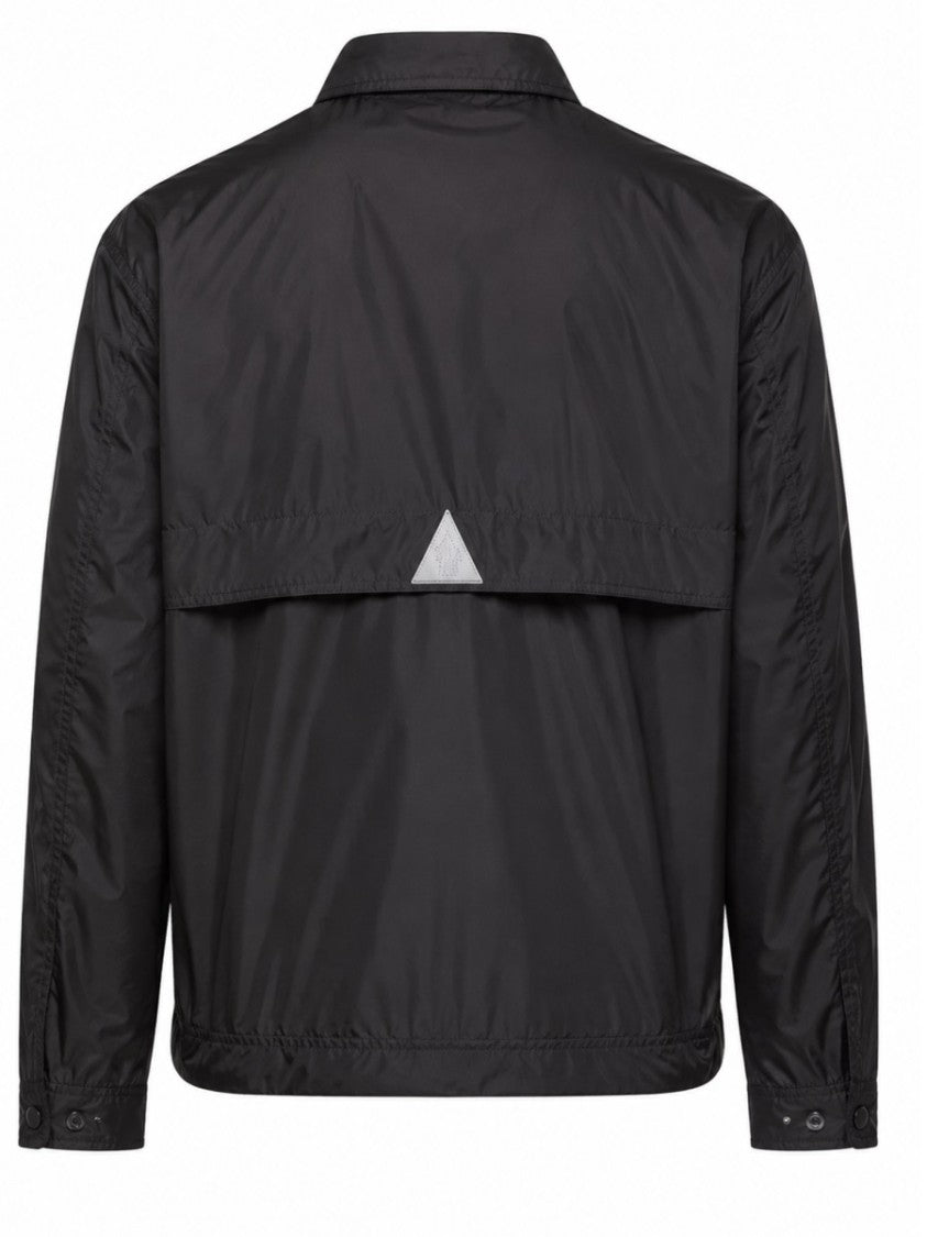 Moncler Grenoble Lightweight Black Polyamide Jacket With Contrast Zipper And Vented Flap