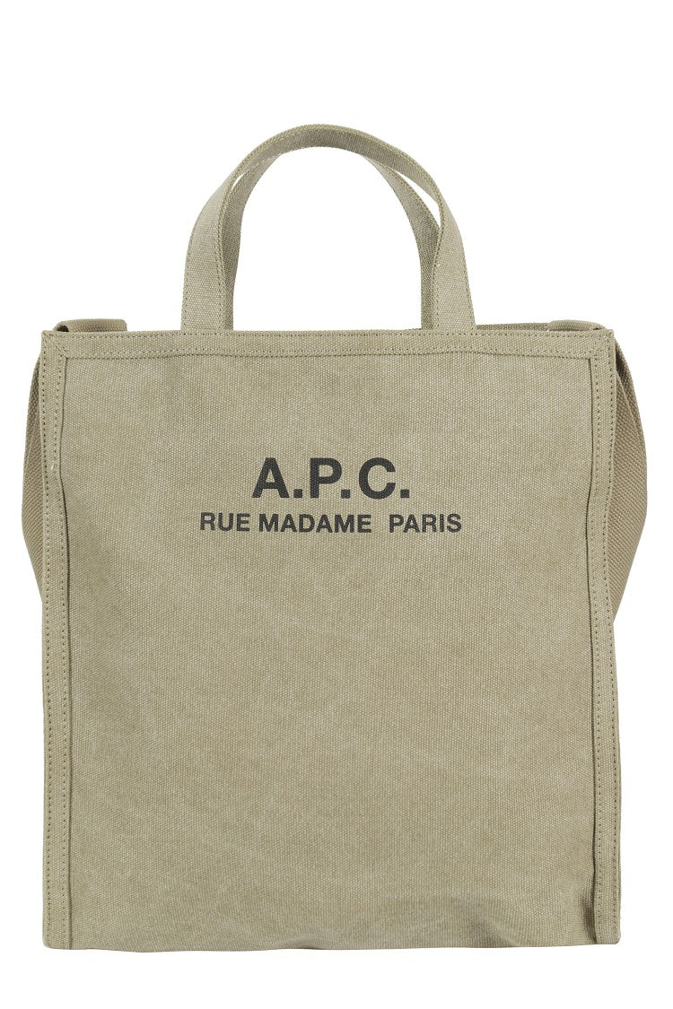 A.P.C. Spacious Khaki Raw Cotton Tote Bag