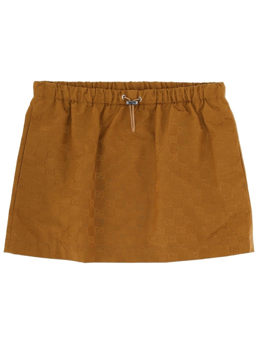 Gucci Miniskirt Featuring Subtle Gg Textured Fabric