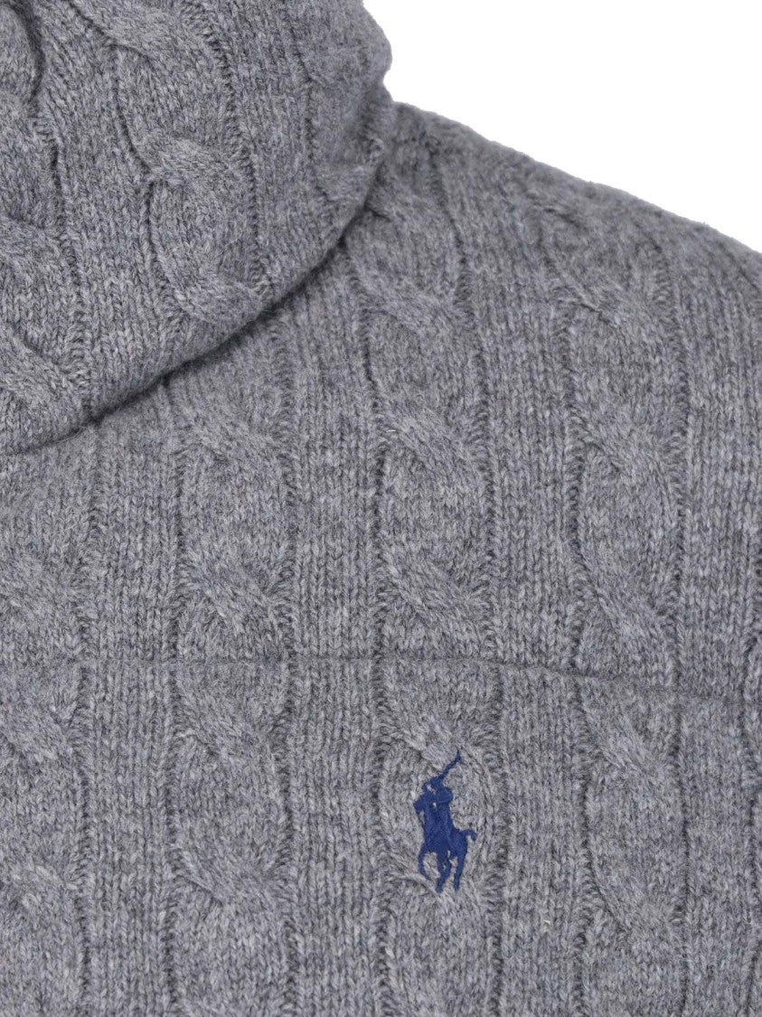 Polo Ralph Lauren Quilted Cable Knit High Collar Jacket