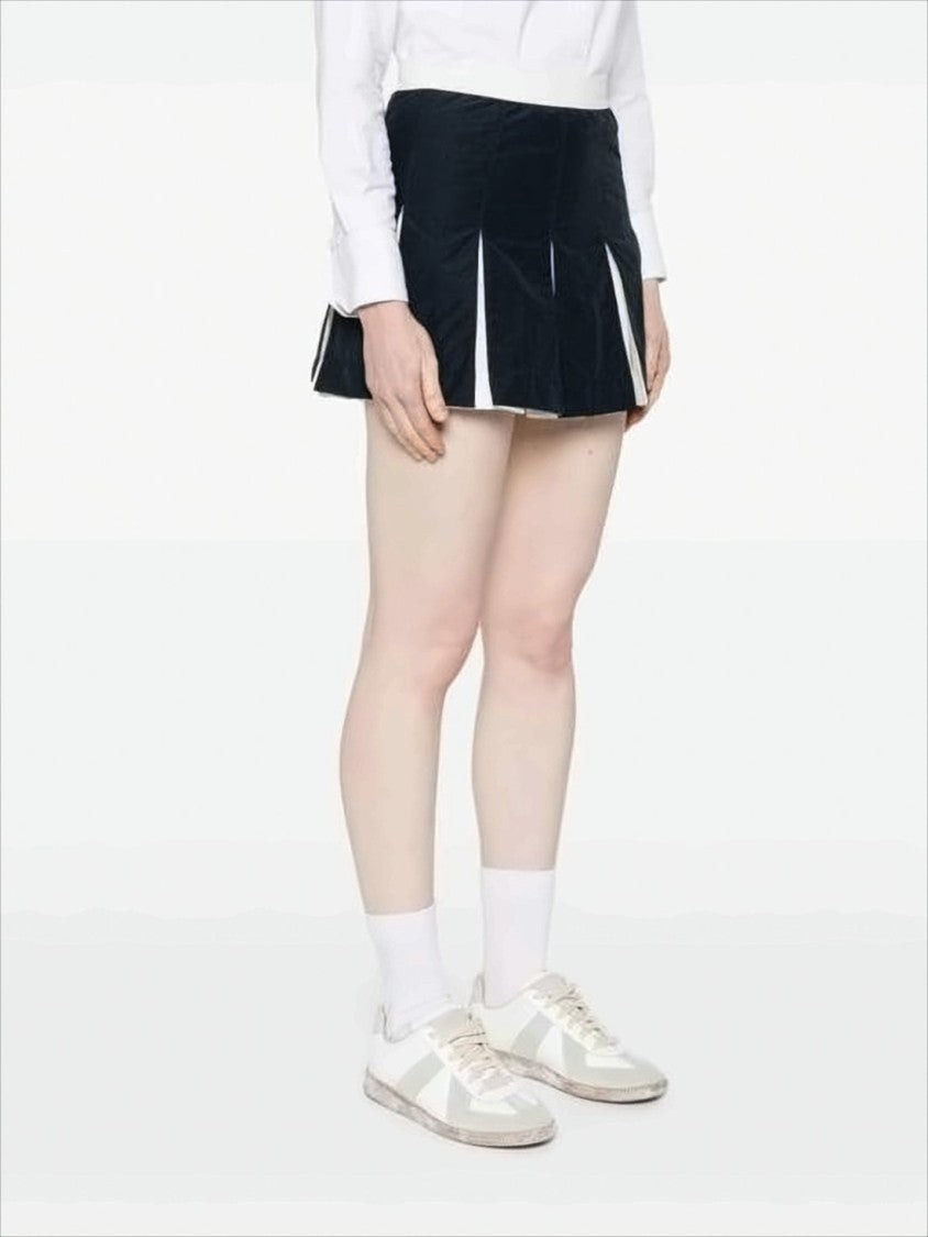 Thom Browne Pleated Mini Skirt With Contrast Inserts