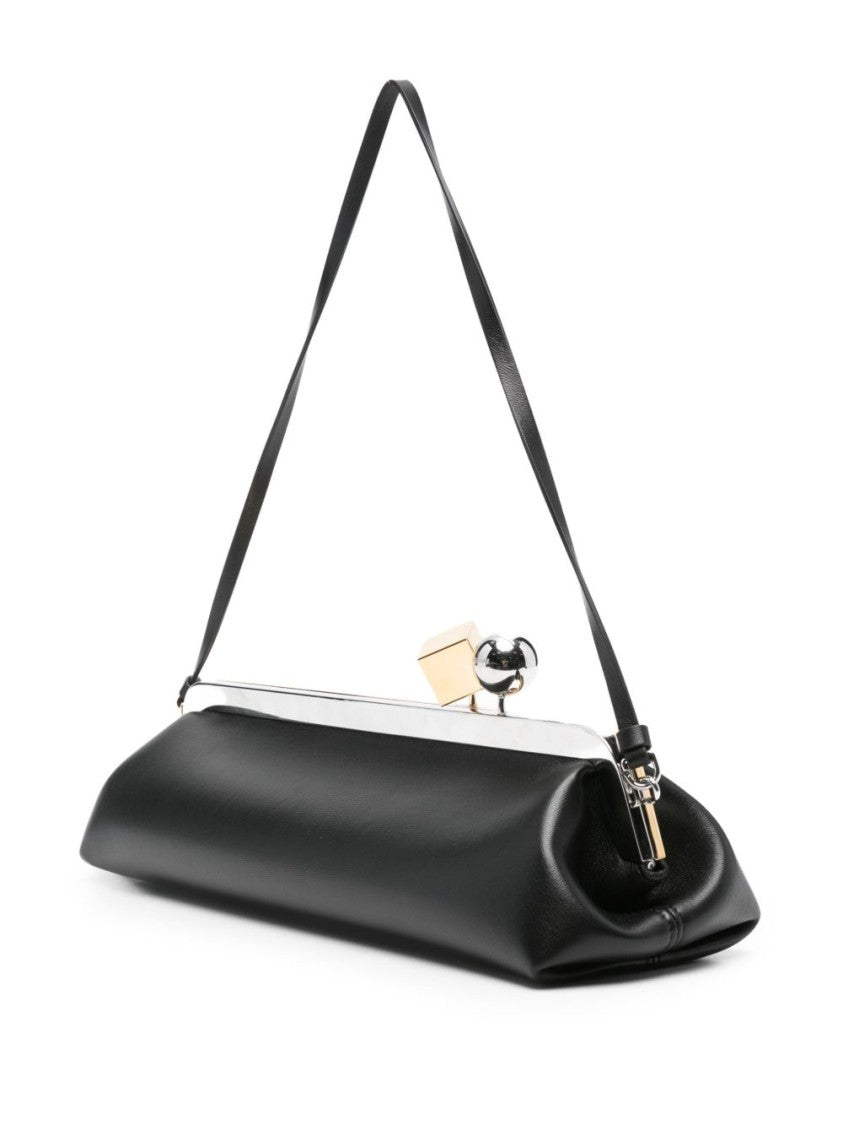 Jacquemus Black Structured Clasp Closure Shoulder Bag