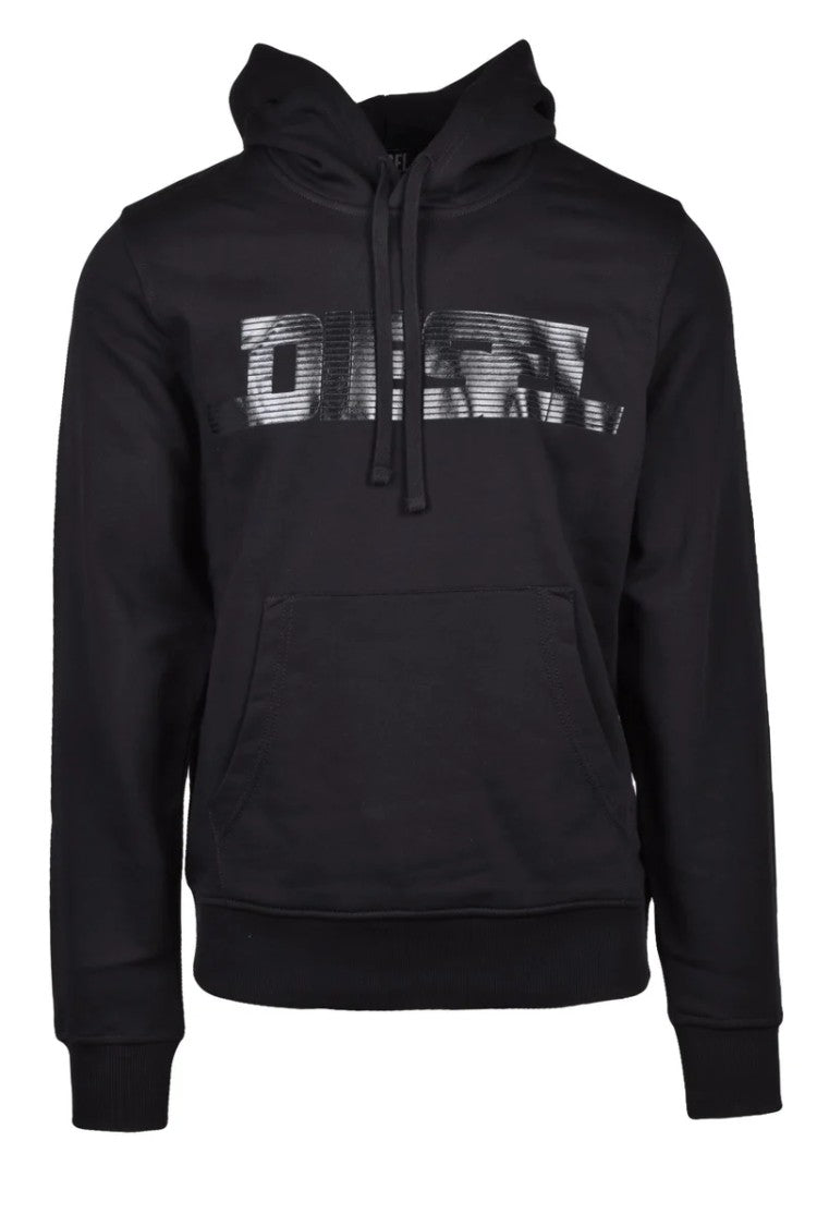 Diesel Black Hooded Cotton Hoodie