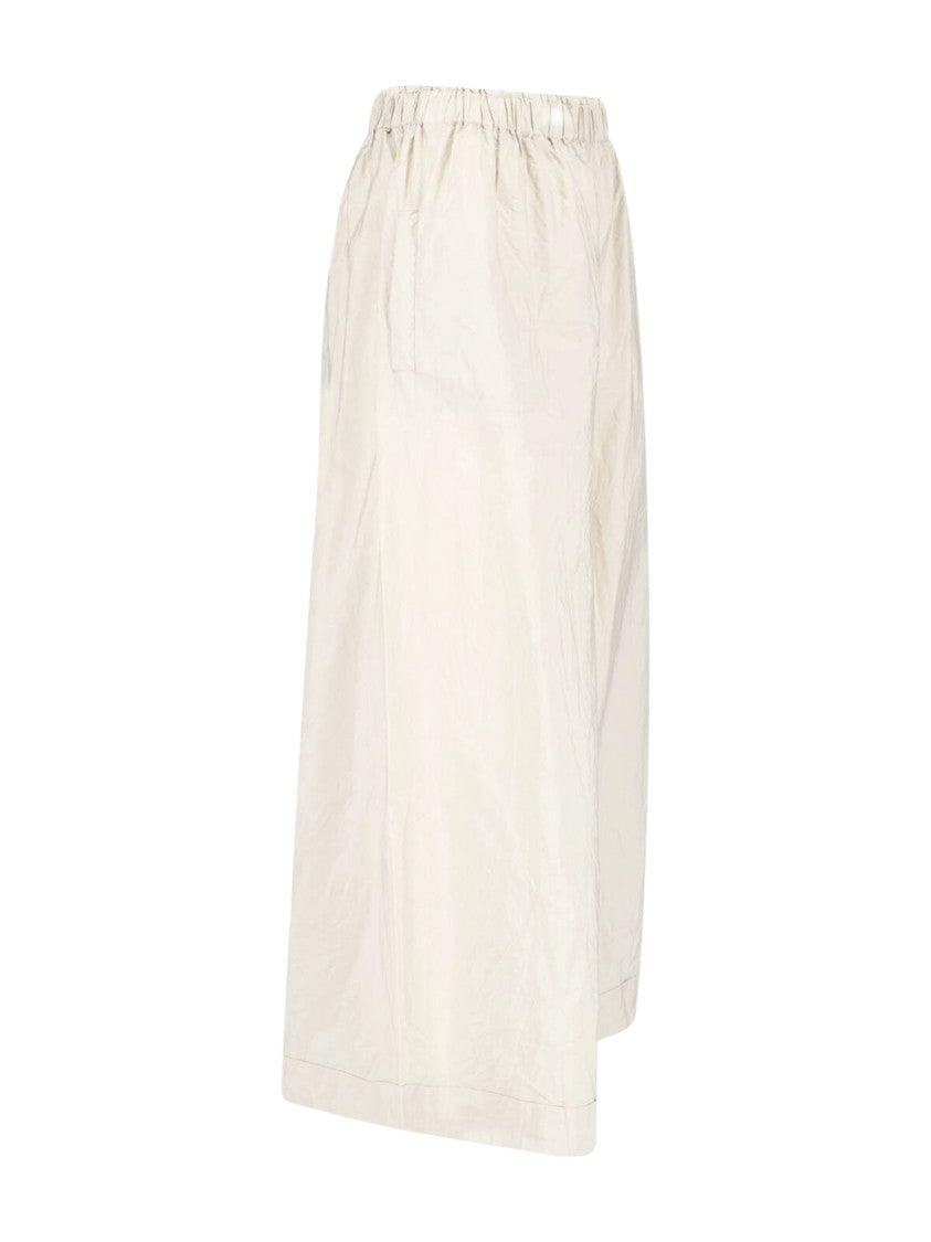 Daniela Gregis White Wide-Leg Elastic Waist Trousers