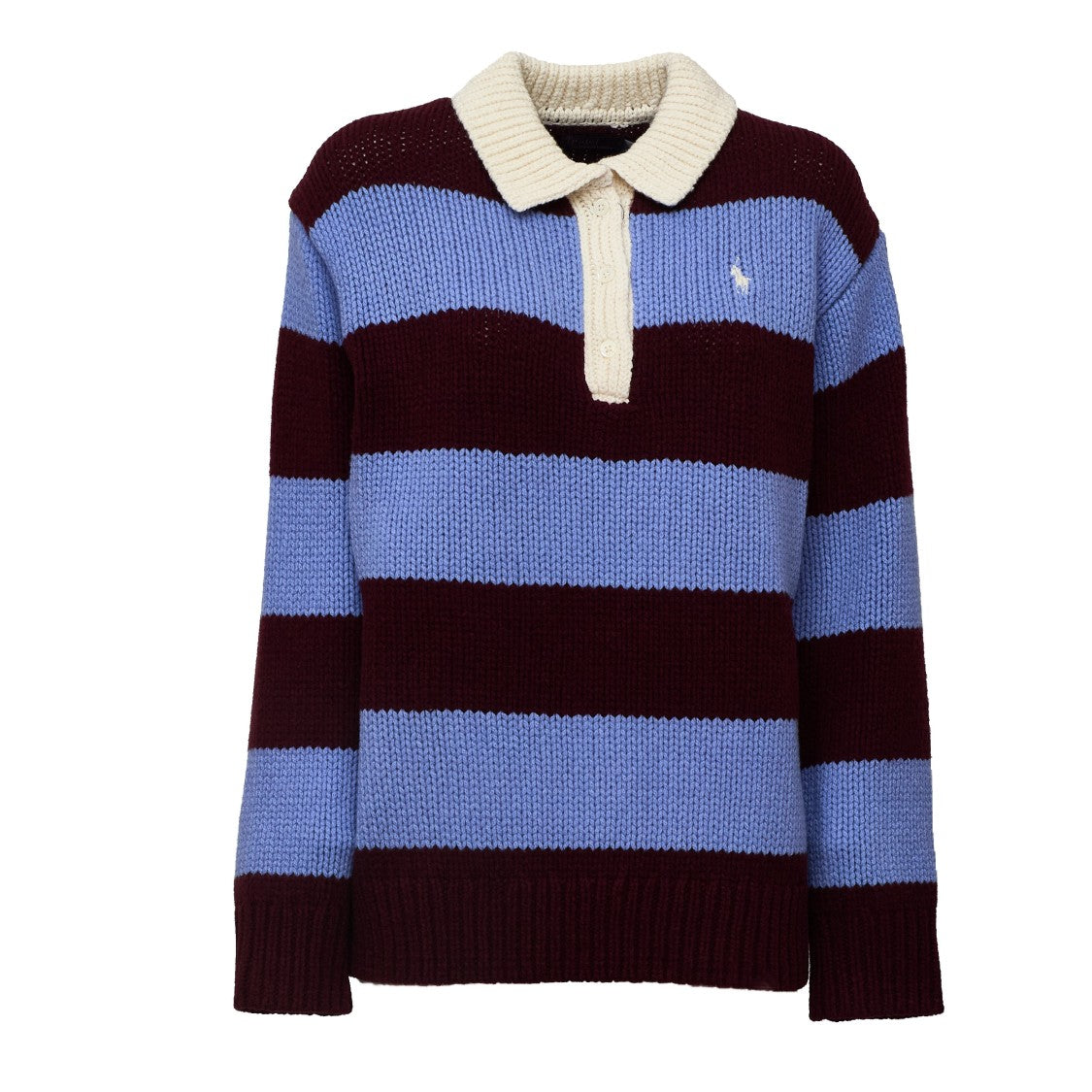 Polo Ralph Lauren Striped Wool Oversized Polo Sweater