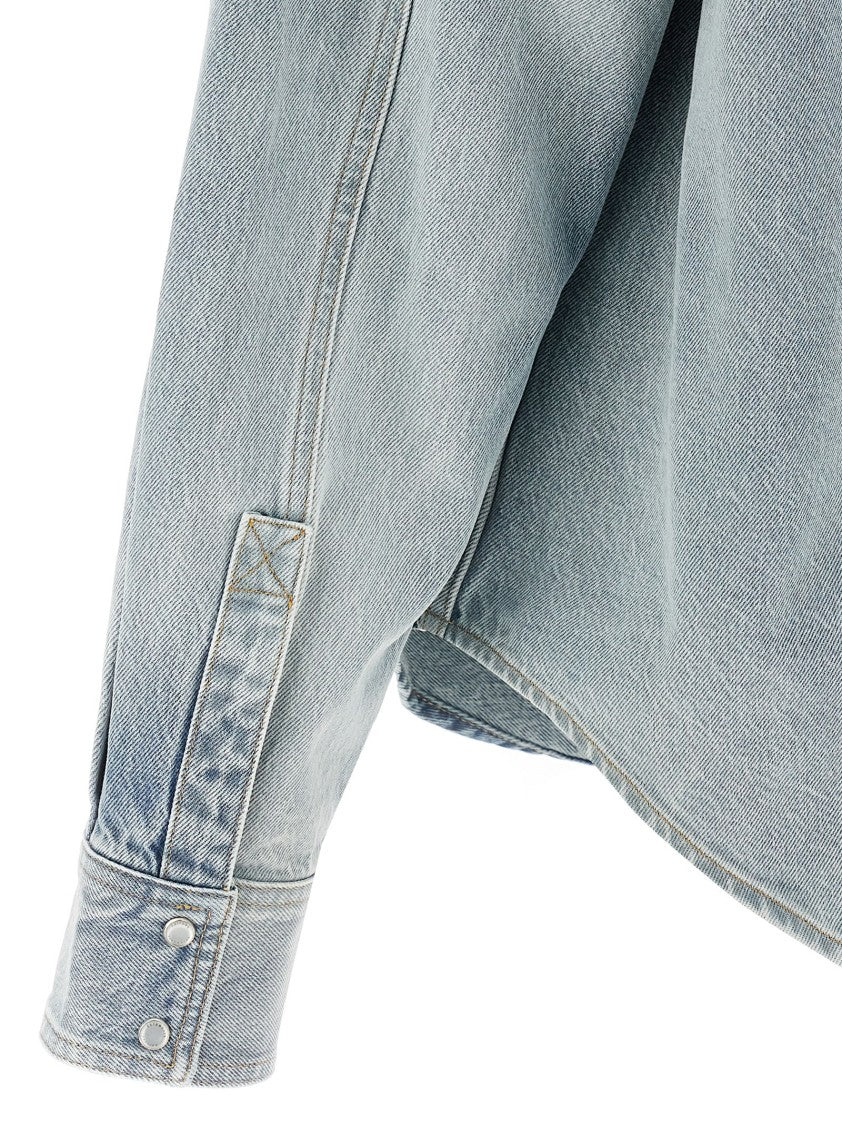 Vetements Vintage Cotton Denim Shirt With Logo Embroidery