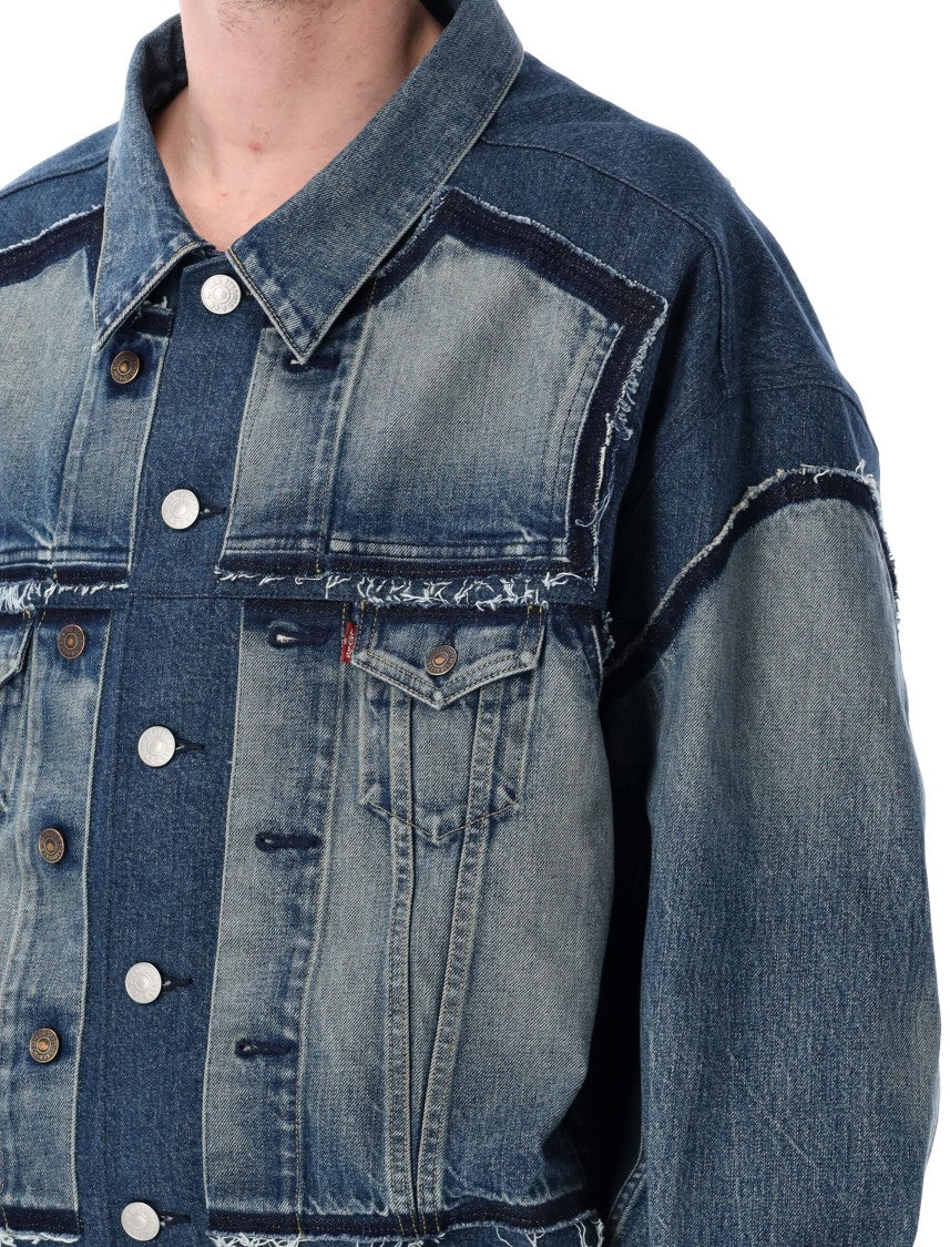 Junya Watanabe Oversized Denim Jacket With Double-Layer Design