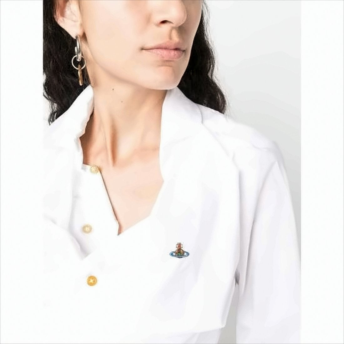 Vivienne Westwood Button Closure White Cotton Shirt