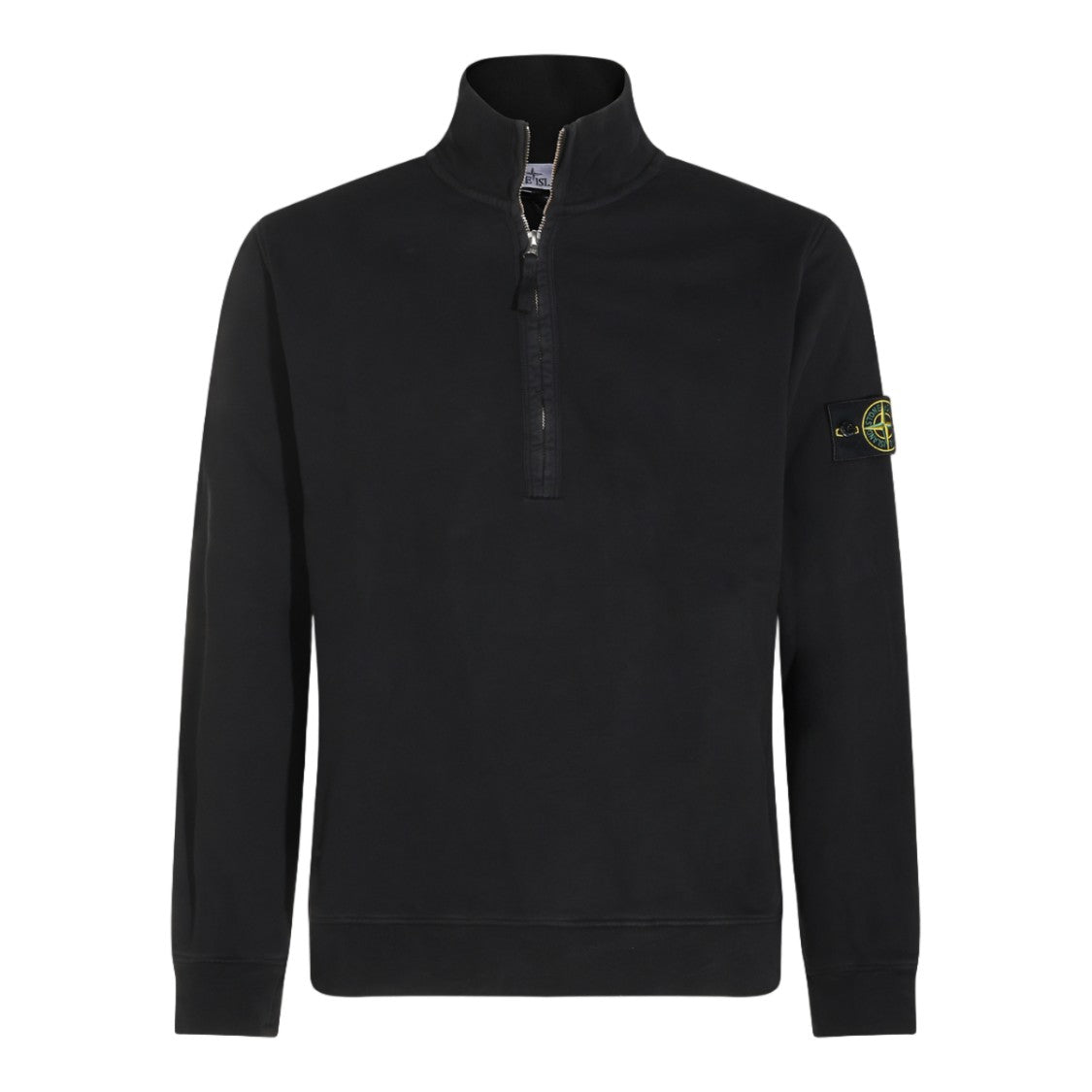 Stone Island Black Compass Patch Half-Zip Sweater