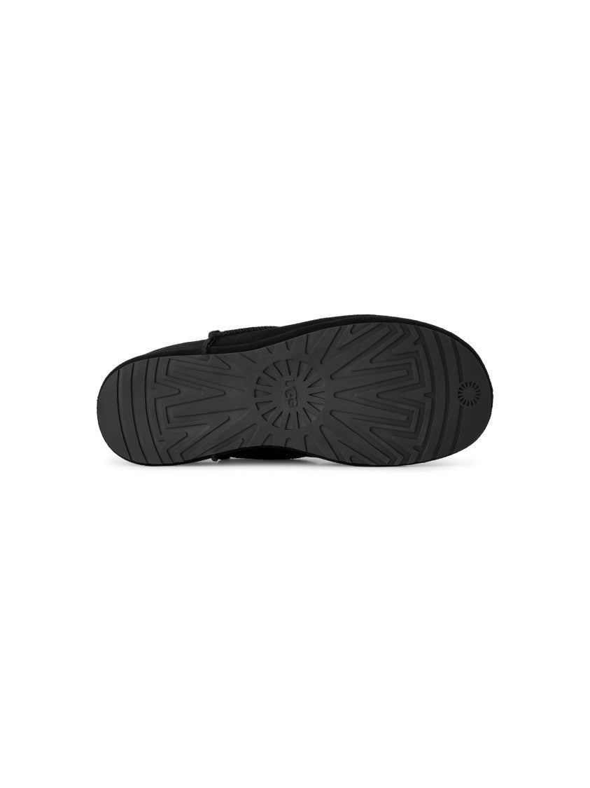 Ugg Suede Slip-On Clog With Sheepskin Lining And Low Platform