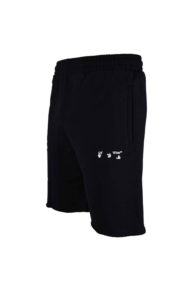Off-White Cotton Shorts With Signature Logos And Functional Pockets