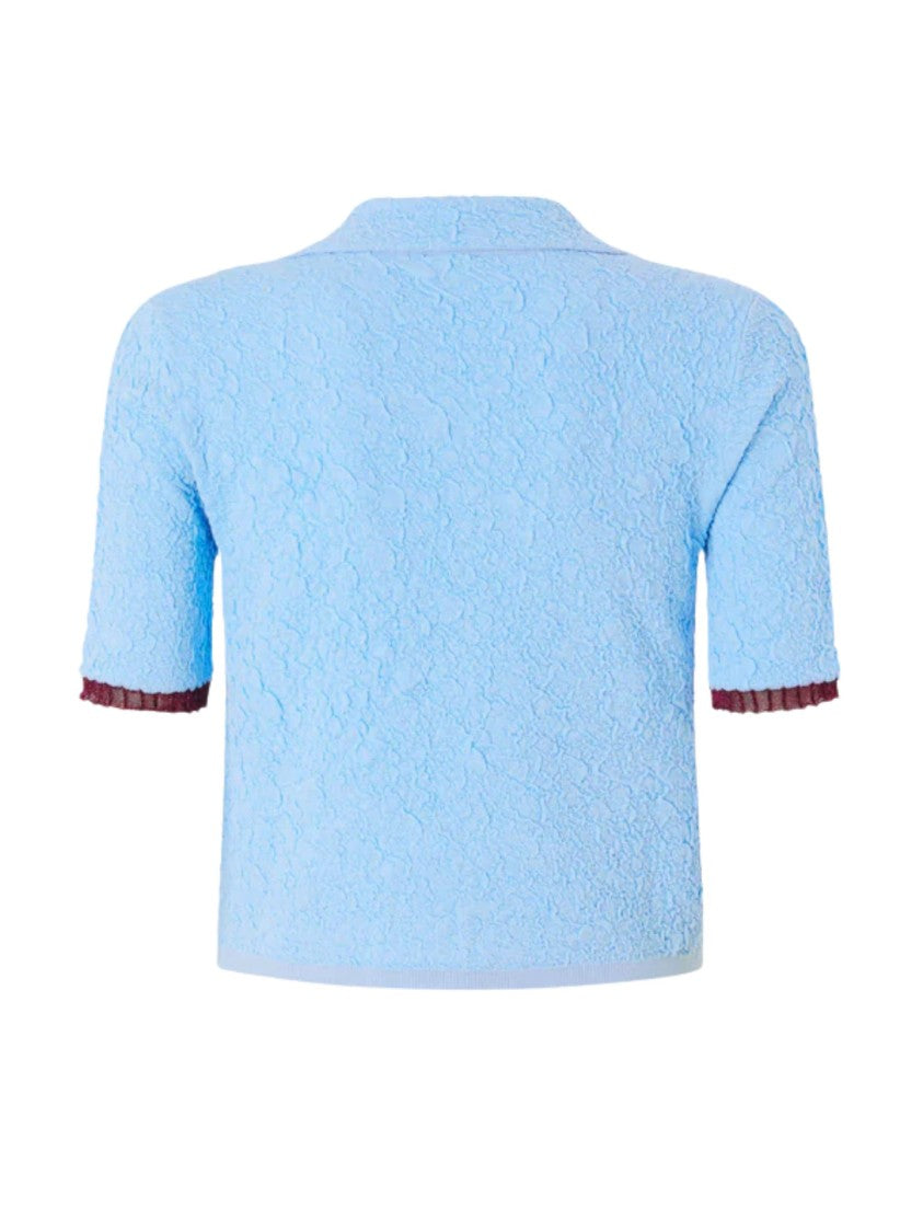 Pinko Textured Jacquard Polo Cardigan