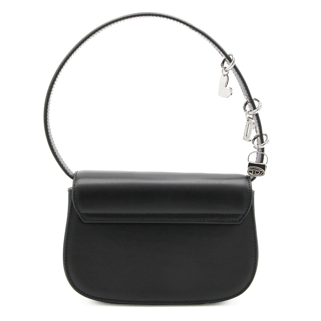 Diesel 1Dr Black Shoulder Bag With Silver-Tone Hardware And Pendants