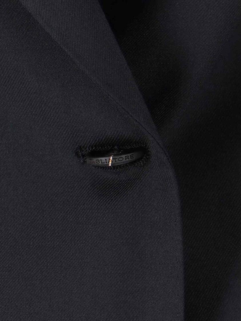 Tagliatore Tailored Black Jacket With Classic Collar And Minimalistic Design