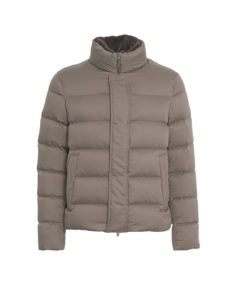 Herno Down Jacket With Faux Fur Collar