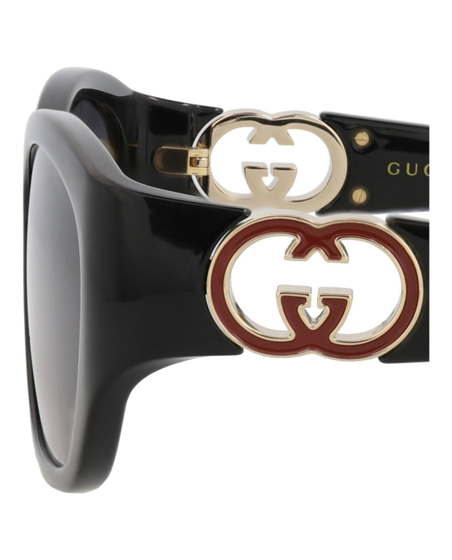 Gucci Round-Frame Injection Sunglasses With Cutout Accents And Gradient Lenses