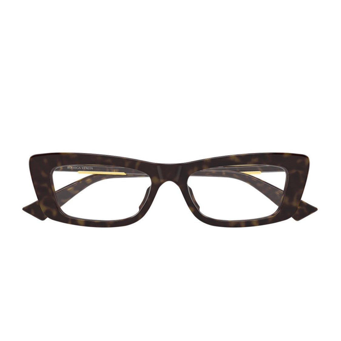 Bottega Veneta Havana Ribbon Acetate Rectangular Sunglasses