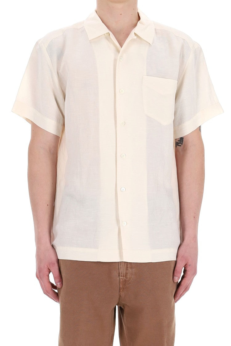 A.P.C. Viscose-Linen Bowling Collar Shirt