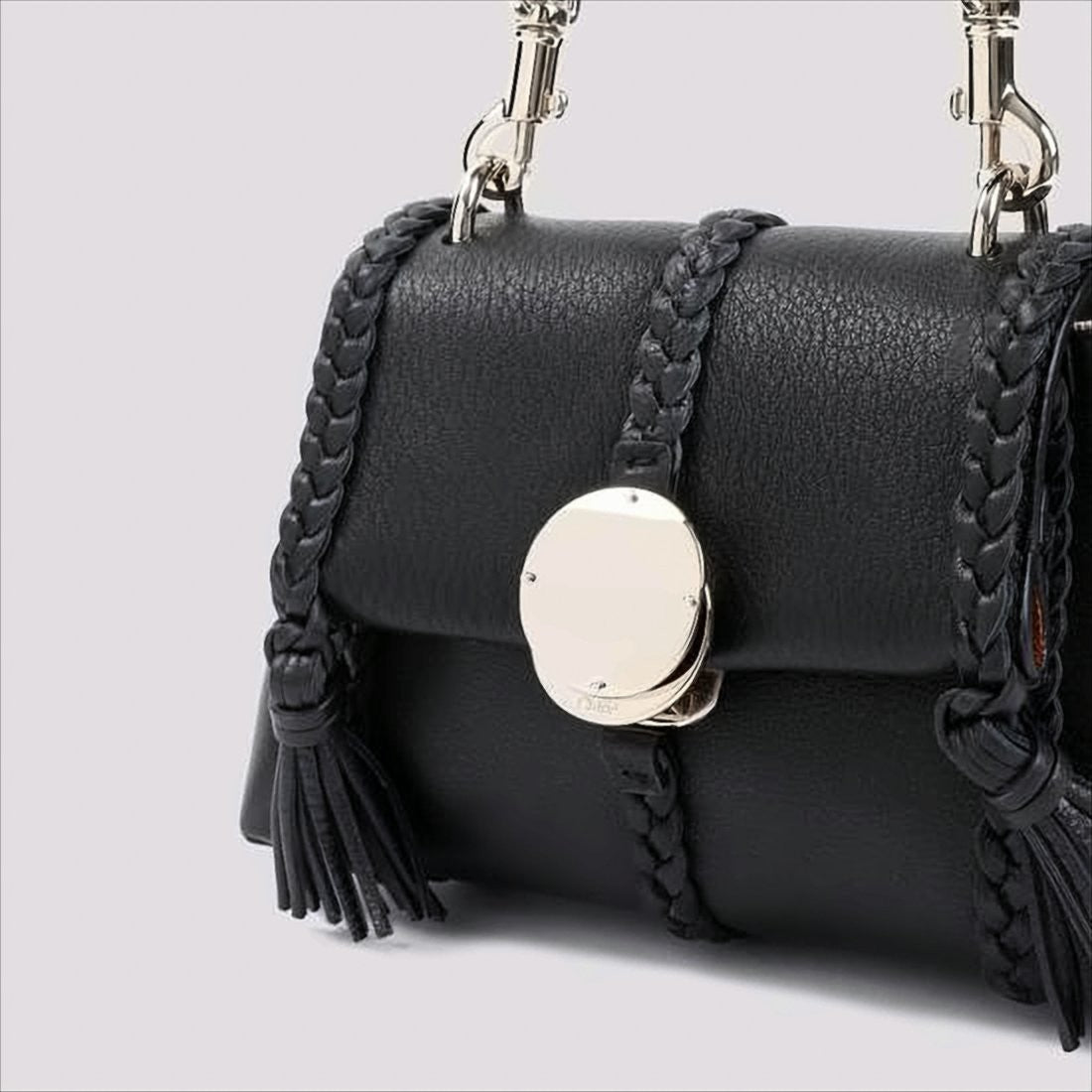 Chloé Braided Detail Calf Leather Shoulder Bag