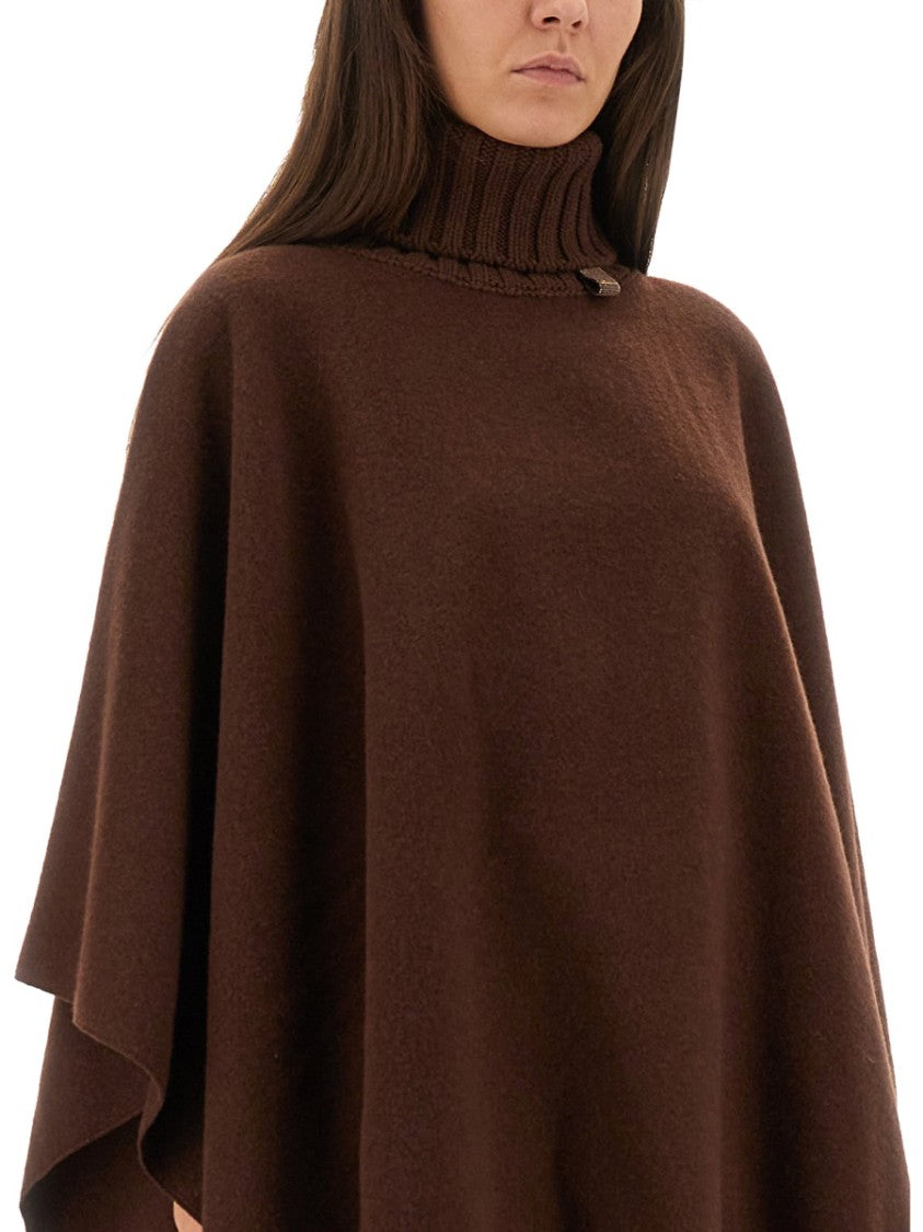 Fabiana Filippi Luxurious Brown Poncho