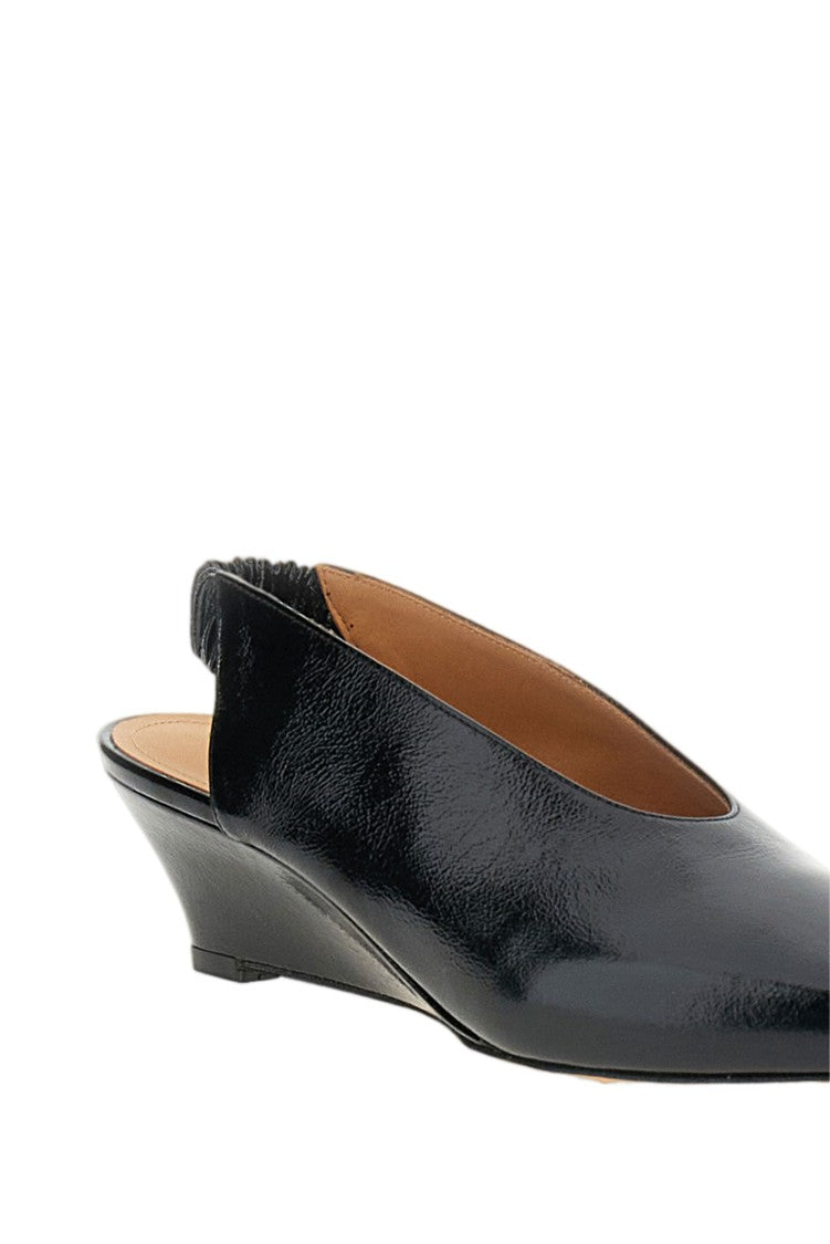 Odissi Black Maria Polished Leather Pumps