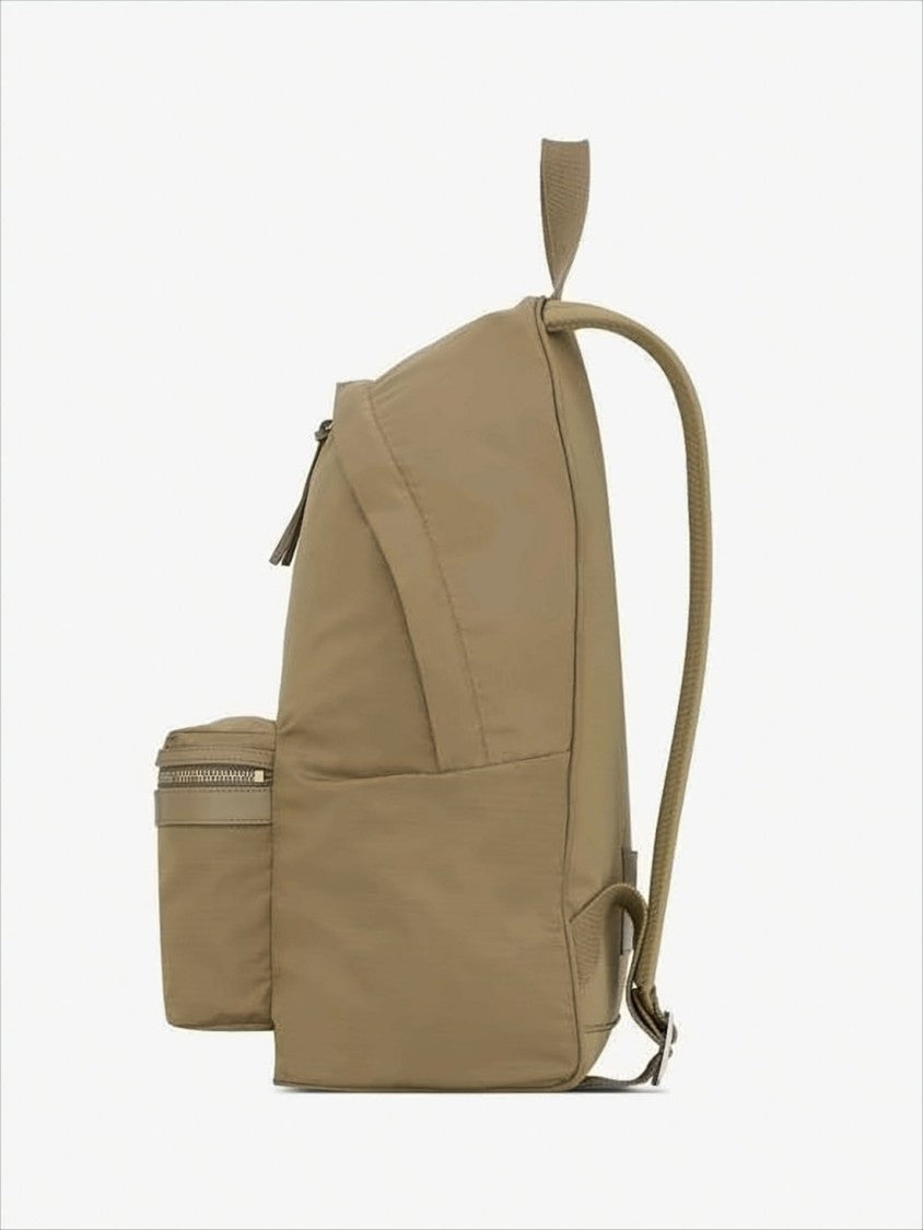 Saint Laurent Minimalist Beige Backpack With Silver Hardware