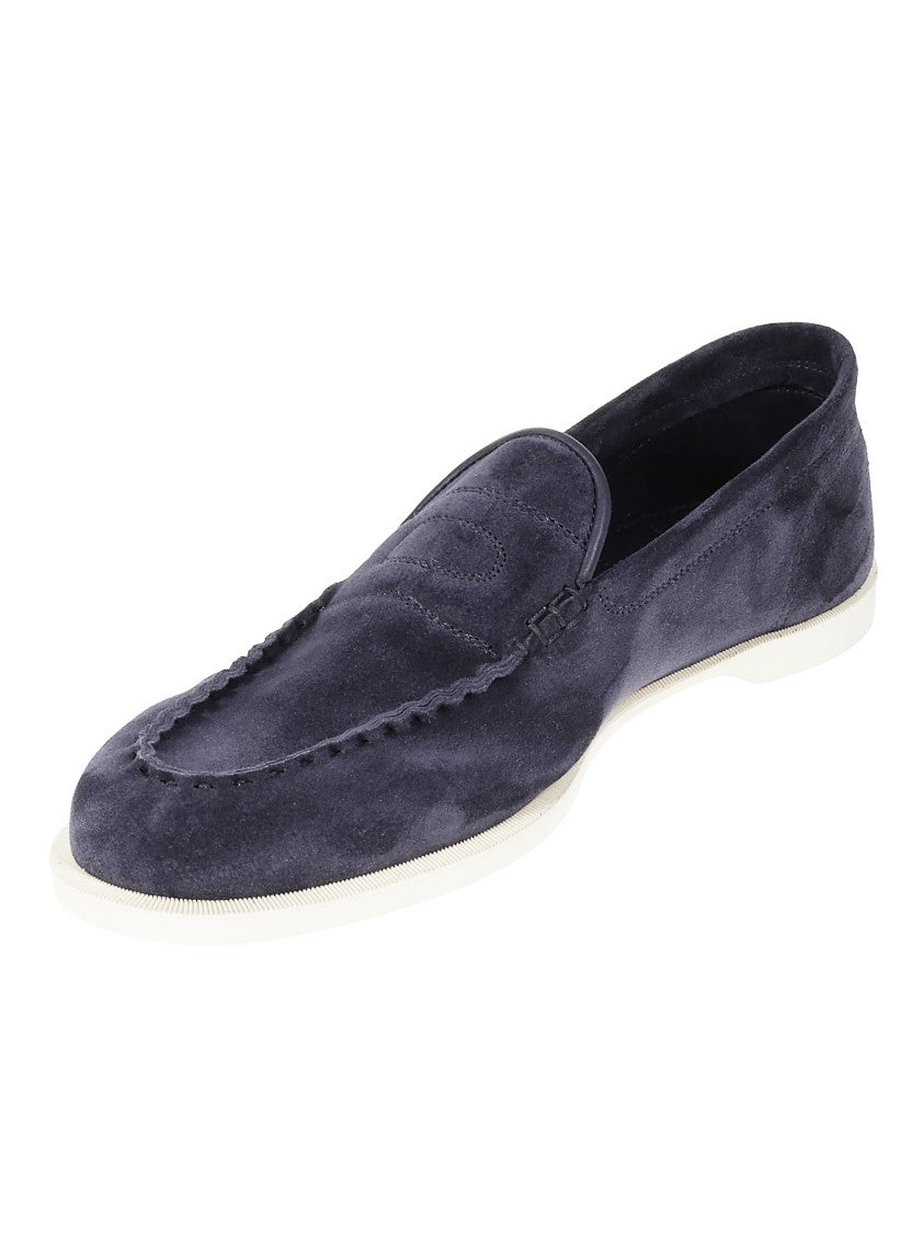 John Lobb Suede Moccasin With Flexi Sole And Silhouette