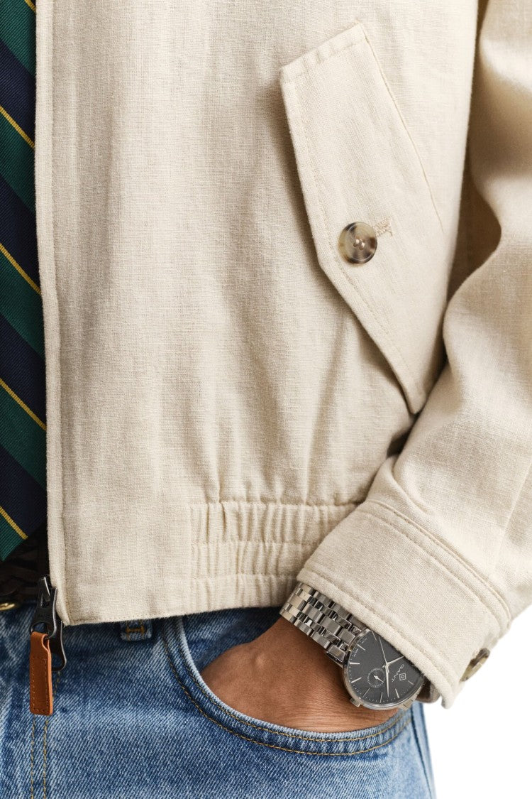 Gant Linen-Blend Flap Pockets Harrington Jacket